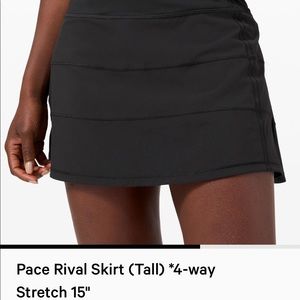 lululemon pace skirt black - tall
